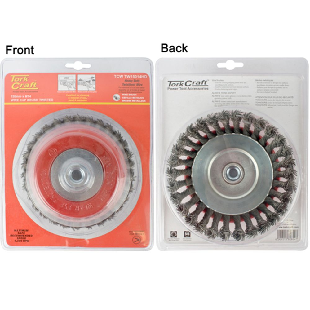 Wire Cup Brush Twisted 150mm X M14 With 0.80mm Wire Heavy Duty